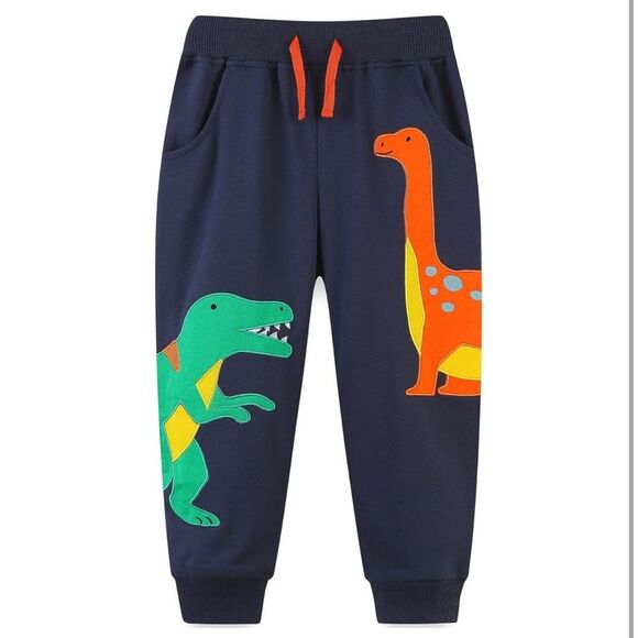 NWT Bumeex Navy Blue Dinosaur Construction Sweatpants Size 5T - Picture 3 of 5